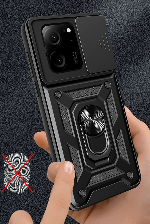 Xi̇aomi̇ Mi̇ 13T Pro Kılıf Pars Lens Yüzüklü Si̇li̇kon - Kırmızı - Dropx1269-3628