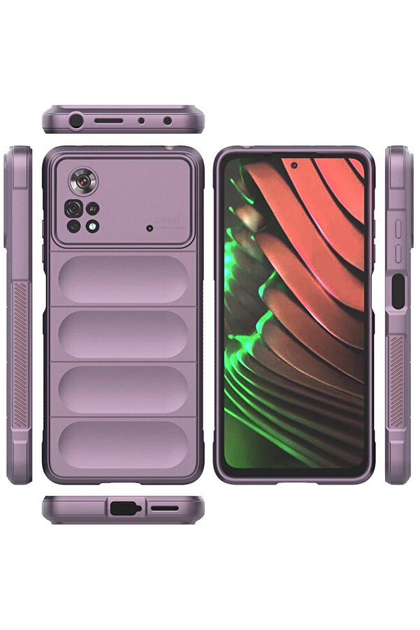 Xi̇aomi̇ Poco X4 Pro 5G Kılıf Opti̇mum Si̇li̇kon - Mor - Dropx9138-2683