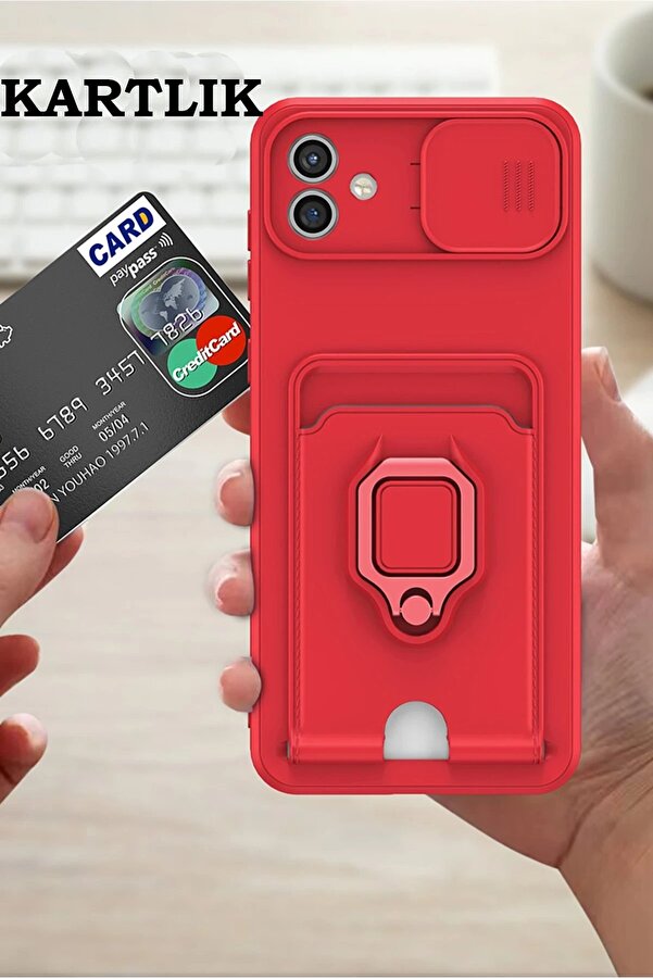 Samsung Galaxy A05 Kılıf Zuma Kartvi̇zi̇tli̇ Yüzüklü Si̇li̇kon - Laci̇vert - Dropx9377-1088