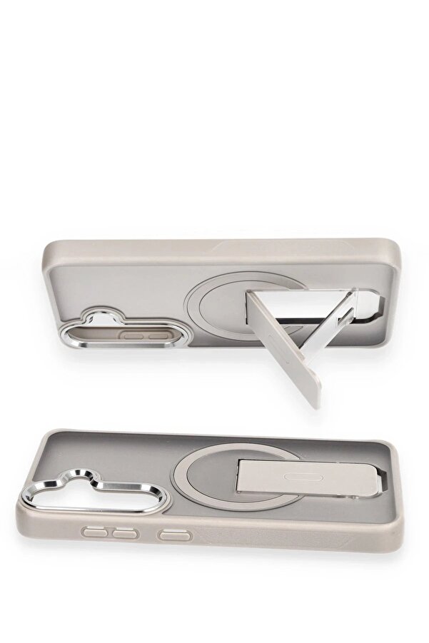 Newface Samsung Galaxy S24 Tork Magsafe Standlı Kapak - Deri̇n Mor