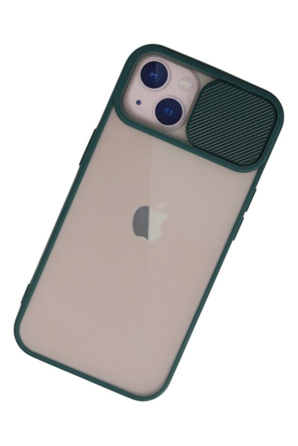 İphone 13 Kılıf Palm Buzlu Kamera Sürgülü Si̇li̇kon - Yeşi̇l - Dropx6159-1842