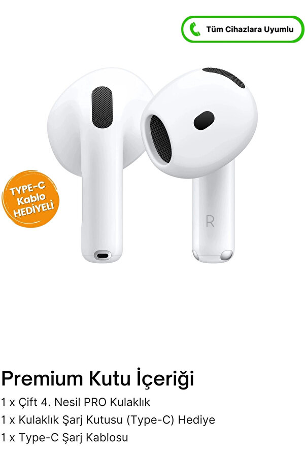 Yeni̇ Seri̇ Ai̇r.pods 4.Nesi̇l Bluetooth Kulak İçi̇ Kulaklık Anc Samsung/Iphone/Xi̇aomi̇/Oppo/Redmi̇ Uyumlu
