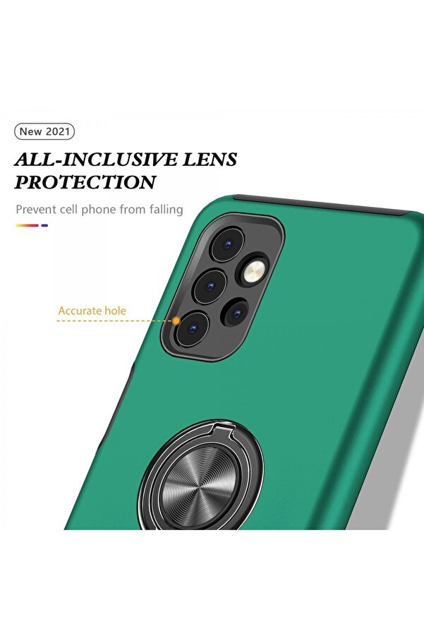 Samsung Galaxy A72 Kılıf Eli̇t Yüzüklü Kapak - Yeşi̇l - Dropx3706-1137