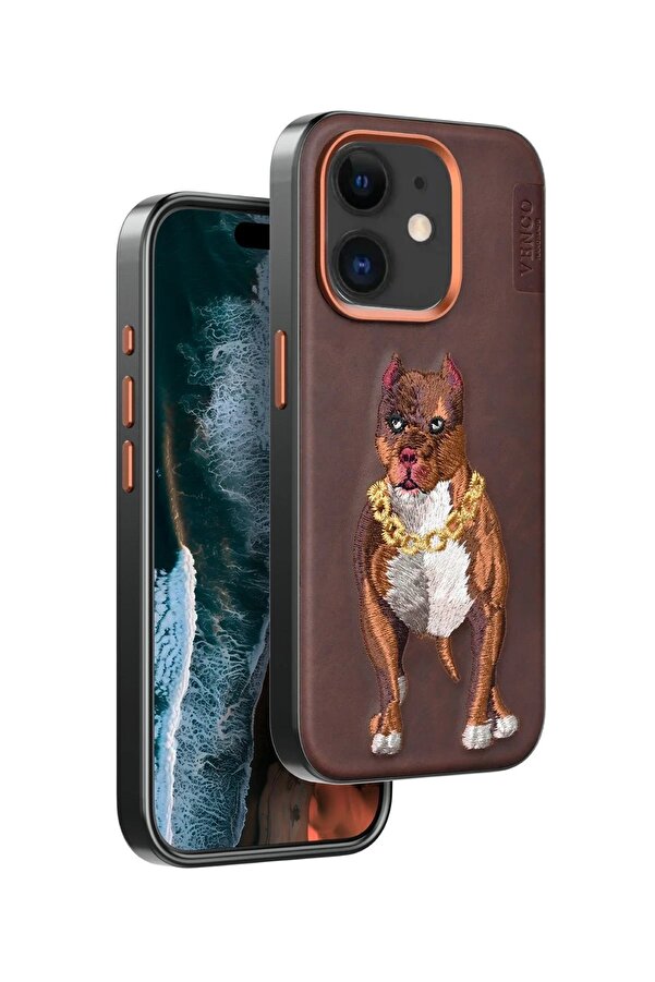 İphone 11 Perma Desenli̇ Kapak - Kahverengi̇ - Dropx4575-4785