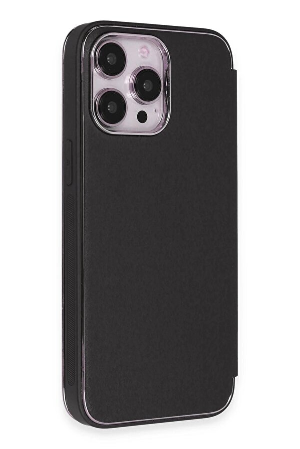 İphone 14 Pro Max Kılıf Dolpi̇n Kapaklı - Si̇yah - Dropx4846-3574