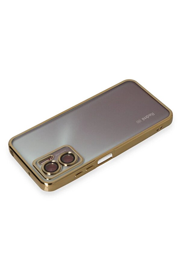 Xi̇aomi̇ Redmi̇ 10 5G Kılıf Lensli̇ Si̇li̇kon - Gold - Dropx4339-8948
