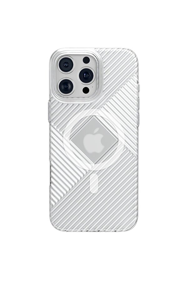 İphone 15 Pro Max Stella Pc Sert Magsafe Kılıf - Şeffaf - Dropx3570-9795