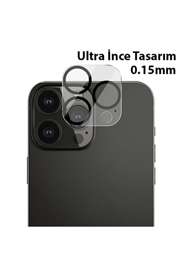 Ally İphone 13 Pro-13 Pro Max 3D Full Tempered Glass Cam Kamera Koruyucu-(1903) - Dropx4333-6951