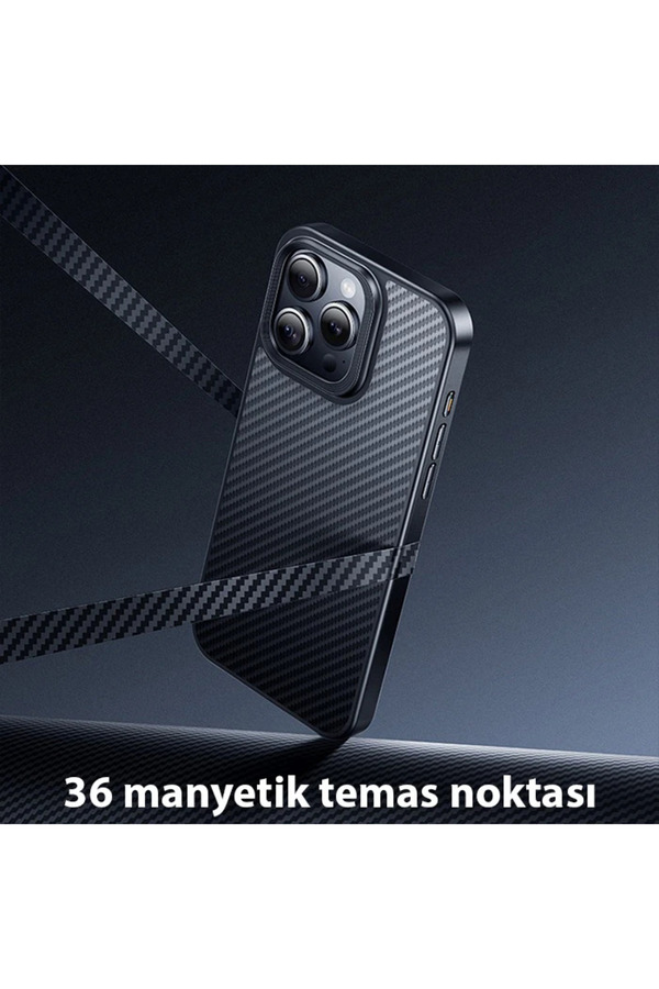 İphone 15 Pro Uyumlu As7 Kevlar Kılıf Manyeti̇k Magsafeli̇ Telefon Kılıfı-(1903 - Dropx8360-9322