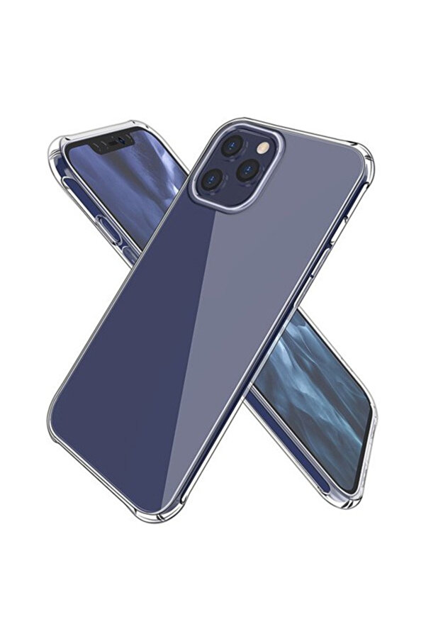 İphone 12 Pro Max 6.7 Anti̇-Drop Si̇li̇kon Kılıf Shockproof Şeffaf Kılıf-(190 - Dropx5777-6852