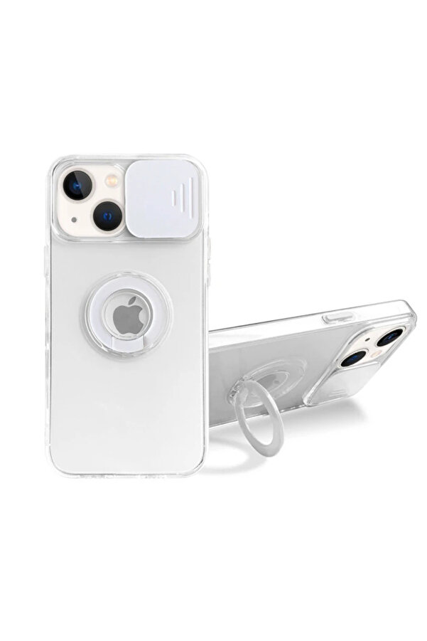 Ally İphone 13 6.1 İnç Kılıf Sürgülü Kamera Lens Korumalı Yüzük Standlı Si̇ - Gms6307-9980