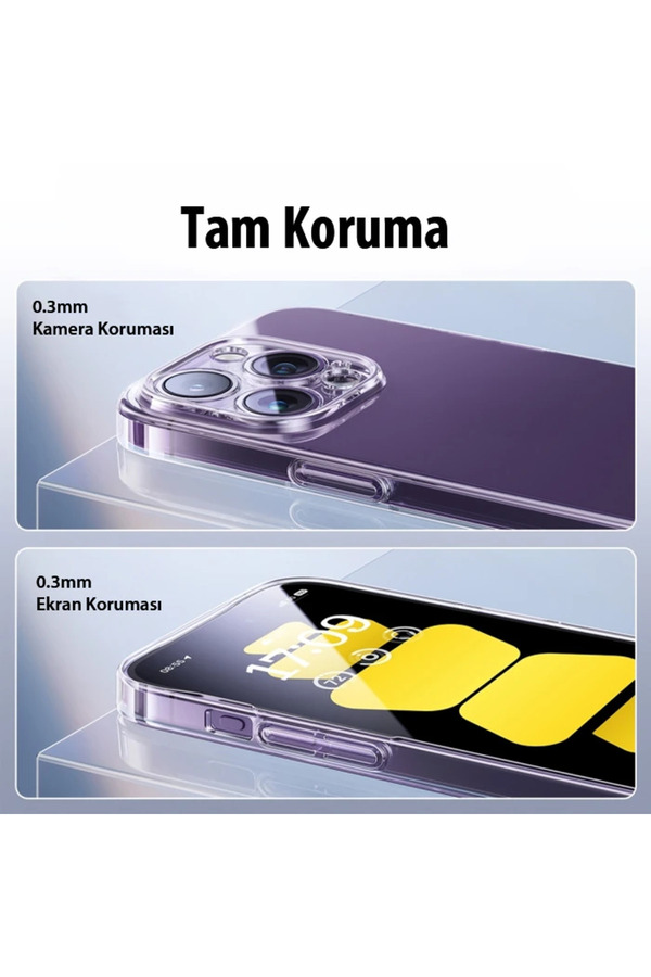 İphone 15 Pro Max Lucent Seri̇si̇ Ultra İnce Transparan Kılıf-(5775) - Gms6381-8586