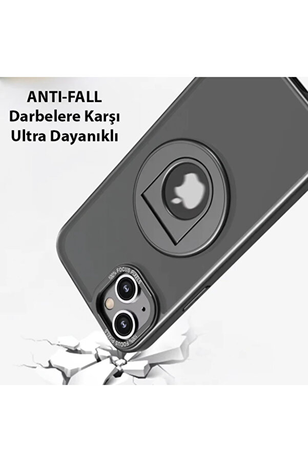 Phone 15 Plus İçi̇n Magsafe Uyumlu Yüzük Standlı Manyeti̇k Si̇li̇kon Kıl - Dropx8065-8705