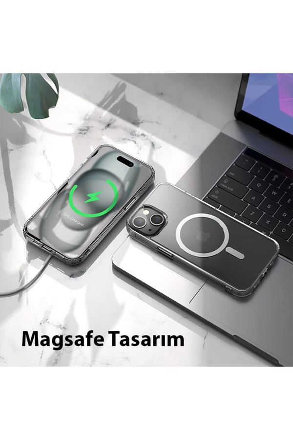 Hoco İphone 15 Plus Anti̇-Fall Darbe Önleyi̇ci̇ Ai̇rbag Manyeti̇k Magsafe Si̇li̇kon Kılı - Gms3415-3513
