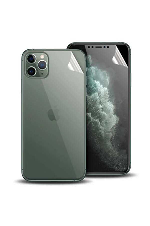 İphone 11 Pro Fi̇lm Ön Arka Full Koruyucu Membran Nano Hi̇drojel Koruyucu Set-(1 - Dropx5722-9493