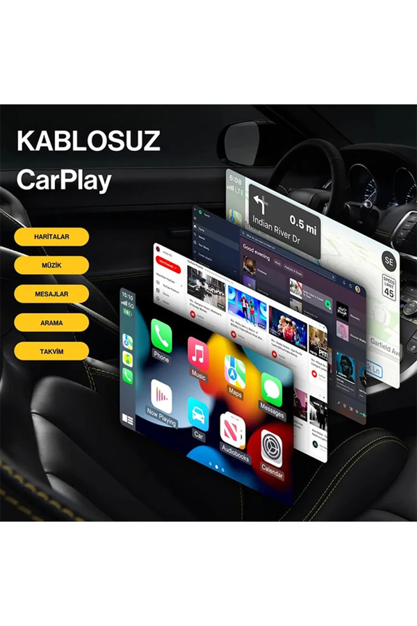 Ezere Ally Kablosuz Car Play Adaptörü Ve Android Cihazlar Için Wireless Carplay Çeviri - Karbul4151-8
