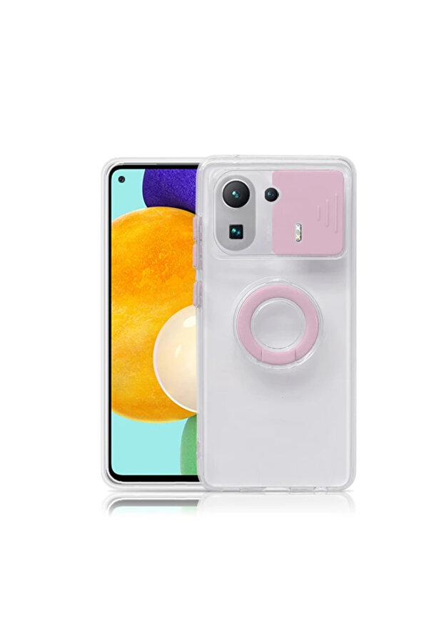 Ally Xi̇aomi̇ Mi̇ 11 Pro Kılıf Sürgülü Kamera Lens Korumalı Yüzük Standlı - Dropx3259-4344
