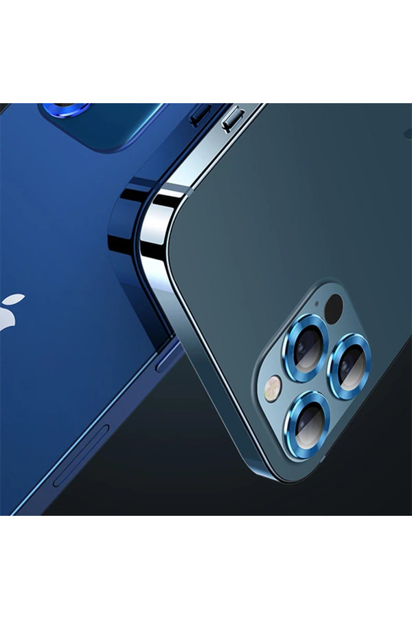 Usams İphone 12 Pro 3D Metal Çerçeveli̇ Kamera Lens Koruyucu-(1903) - Dropx2109-9050