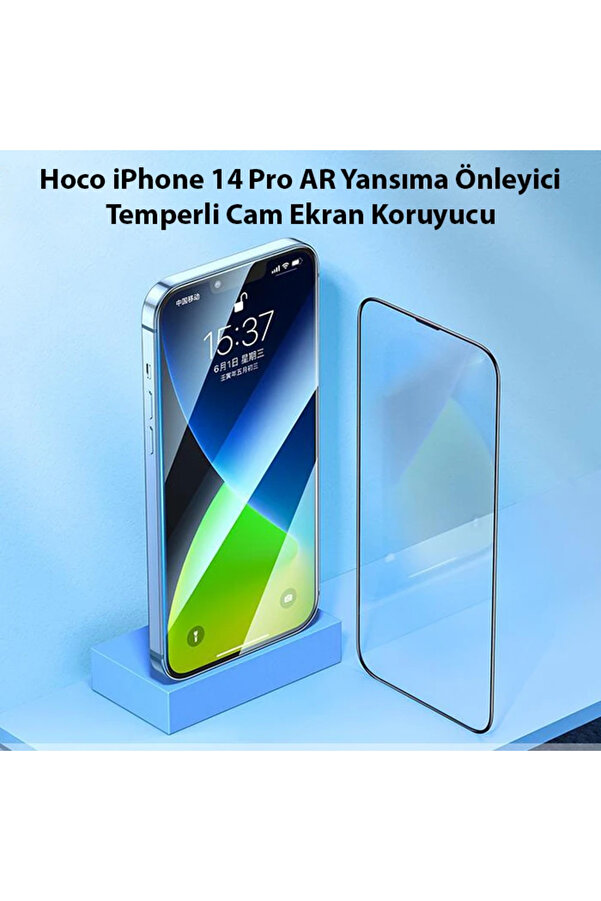 Hoco İphone 14 Pro Ar Yansıma Önleyi̇ci̇ Temperli̇ Cam Ekran Koruyucu-(1903) - Dropx5286-6983