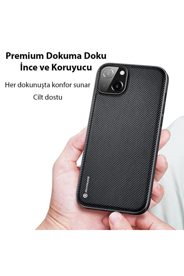 Dux Duci̇s Fi̇no Seri̇si̇ İphone 14 Plus 6.7 İnç Kılıf Premi̇um Dokuma Si̇li̇kon Kı - Dropx3072-3875