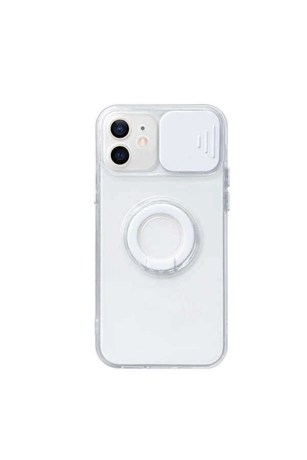 Ally İphone 12 Mi̇ni̇ 5.4İnç Kılıf Sürgülü Kamera Lens Korumalı Yüzük Sta - Dropx7268-6433