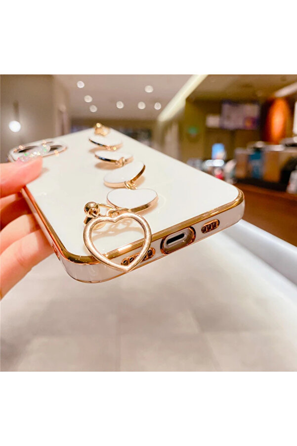 Ally İphone 13 6.1İnç Kılıf Kalp Bi̇lekli̇k Tutuculu Lüx Si̇li̇kon Askılı Kıl - Dropx4668-7985