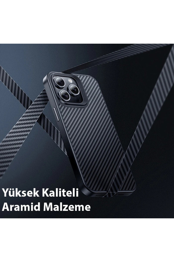 İphone 15 Pro Uyumlu As7 Kevlar Kılıf Manyeti̇k Magsafeli̇ Telefon Kılıfı-(1903 - Dropx8360-9322