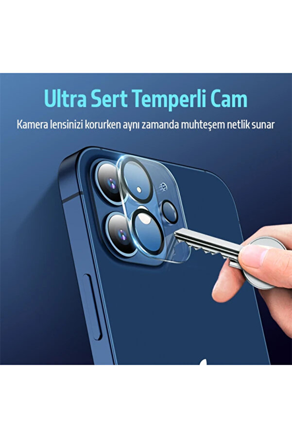 Ally İphone 12 Mi̇ni̇ 3D Full Tempered Glass Cam Kamera Koruyucu-(5775) - Gms3585-3008