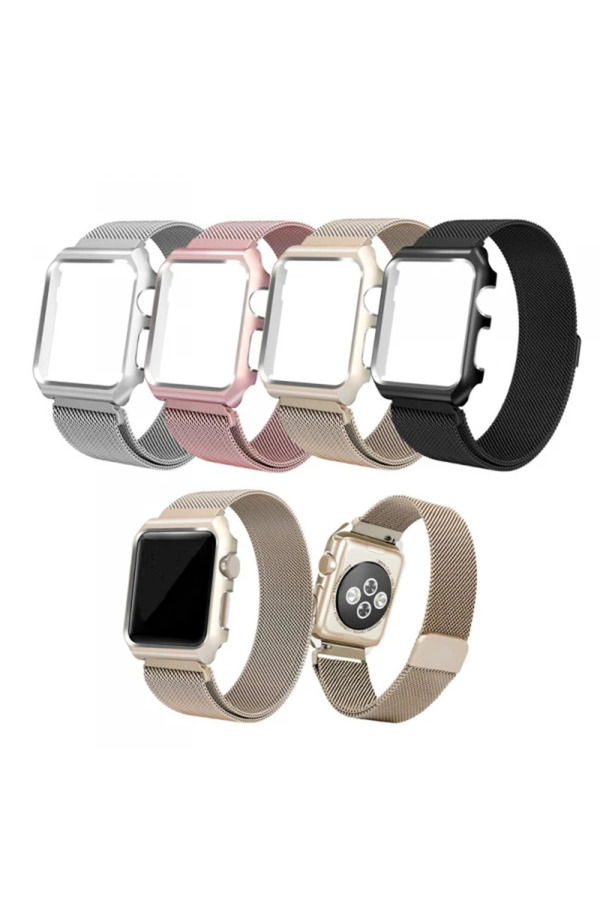 Ally Apple Watch 6-5-4 44Mm Watch Ultra 49Mm Metal Kayış Mi̇lano Loop+Metal Kı - Dropx5837-5998