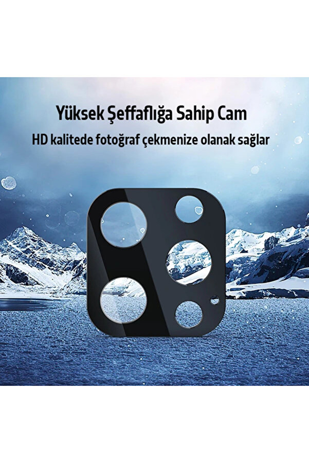 İphone 12 Pro Max 2İn1 Full Glue Tempered Cam Ekran Koruyucu +Kamera Lens Set- - Dropx5257-7240