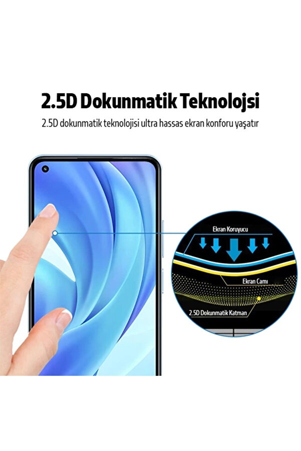 Xi̇aomi̇ Mi̇ 11 Li̇te Full Glue Full Kaplama Tempered Cam Ekran Koruyucu-(1903) - Toabm5340-7323