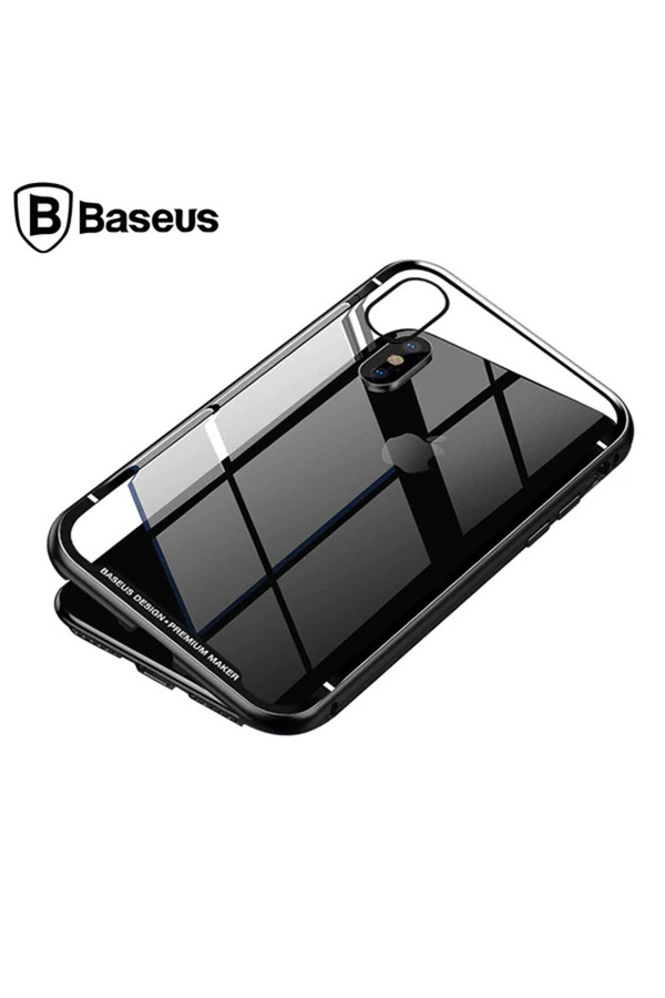 İphone Xs Max Arkası Cam Manyeti̇k Metal Frame Kılıf-(5775) - Gms2296-3287