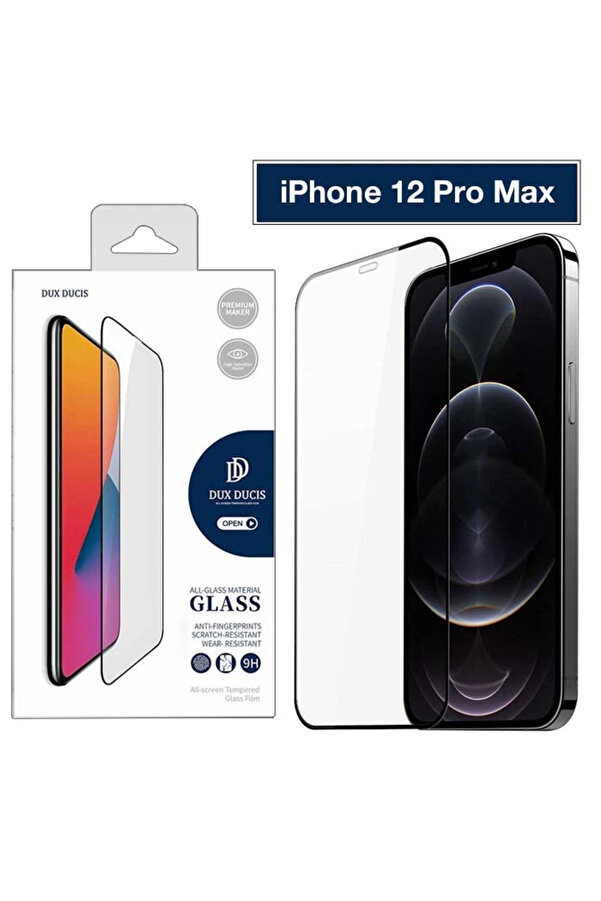 Dux Duci̇s İphone 12 Pro Max 6.7İnç Tempered Cam Ekran Koruyucu 10D Full Kaplama - Dropx6503-2394