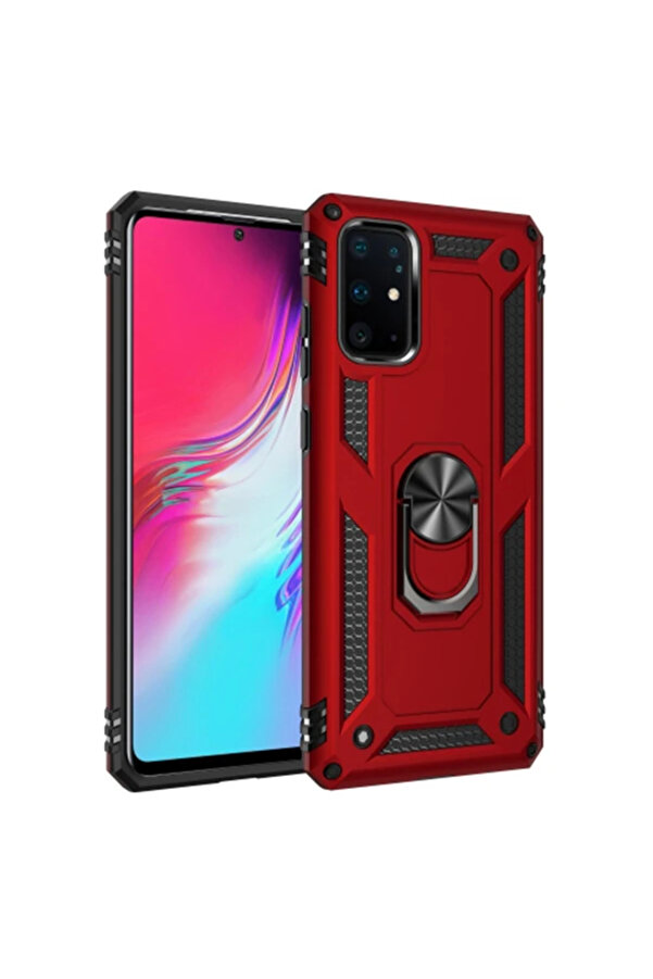 Ally Sm Galaxy S20 Ultra Yüzüklü Kılıf Armor Shockproof Ri̇ng Kılıf-(1903) - Dropx4883-5807