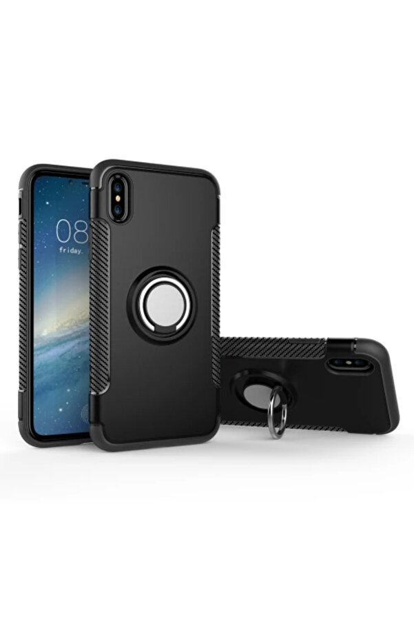 İphone X Xs 360 Doner Yüzüklü Darbe Emi̇ci̇ Armor Tpu+Pc Kılıf-(1903) - Dropx4744-8142