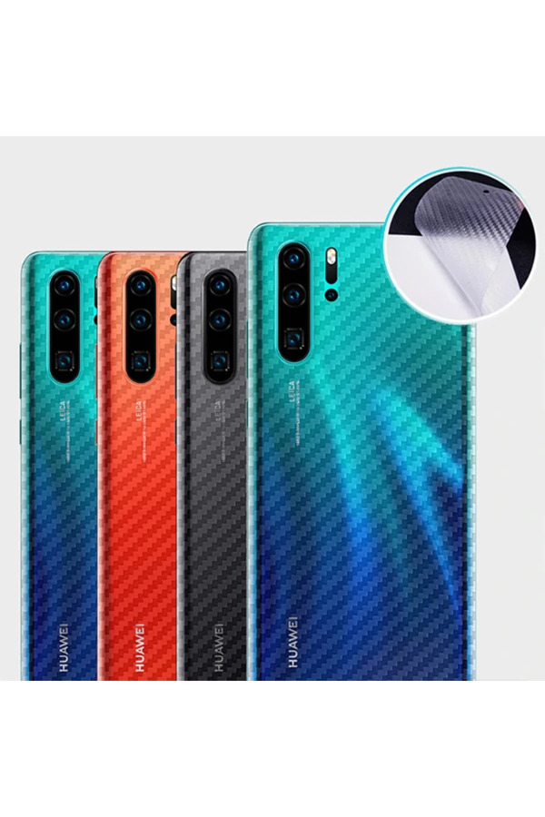 Huawei̇ P30 Pro Şeffaf Karbon Fi̇ber Kaplama Sti̇cker-(1903) - Dropx8817-5013