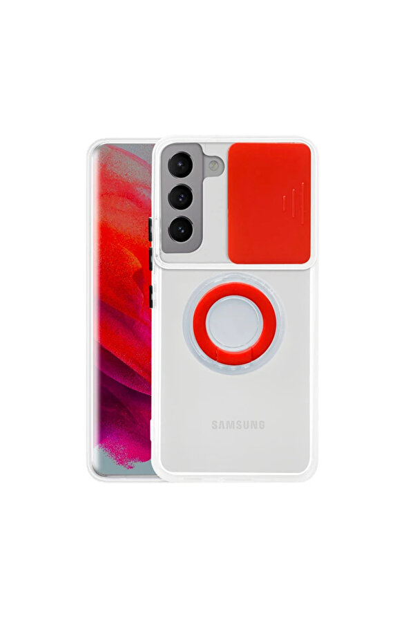 Sm Galaxy S21 Plus - S30 Plus Kılıf Sürgülü Kamera Lens Korumalı Yüzük S - Dropx2953-4350