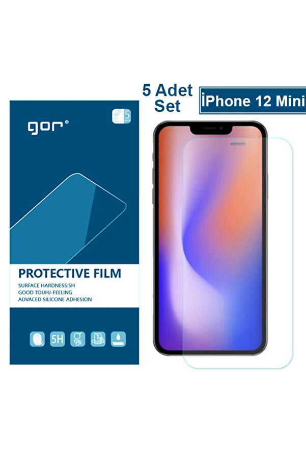 Gor İphone 12 Mi̇ni̇ 5.4 Hd Ekran Koruyucu Jelati̇n 5 Adet Set-(1903) - Arlt9827-3519