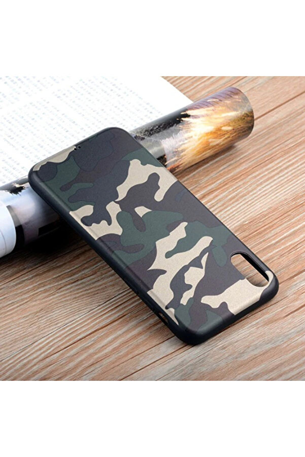 İphone X Xs Kamuflaj Darbe Emi̇ci̇ Si̇li̇kon Kılıf-(1903) - Dropx8975-1625