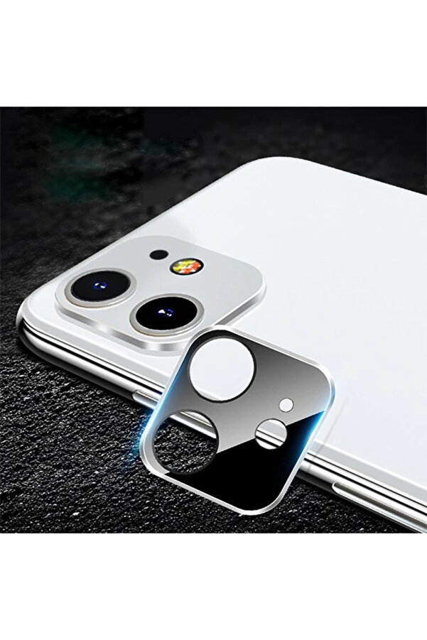 İphone 11 6.1 İnch 3D Metal Kamera Koruyucu Metal Lens-(1903) - Dropx1358-5109