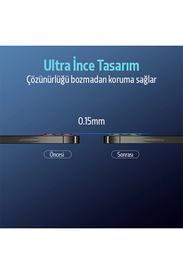 Ally İphone 12 Pro Max 3D Full Tempered Glass Cam Kamera Koruyucu-(1903) - Dropx7508-6707