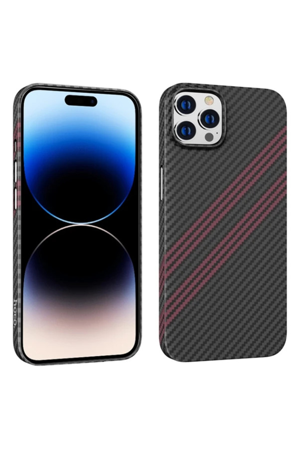 Hoco İphone 14 Pro 6.1 Kılıf Kevlar Texture Darbe Emi̇ci̇ Telefon Kılıfı-(190 - Dropx9194-2216
