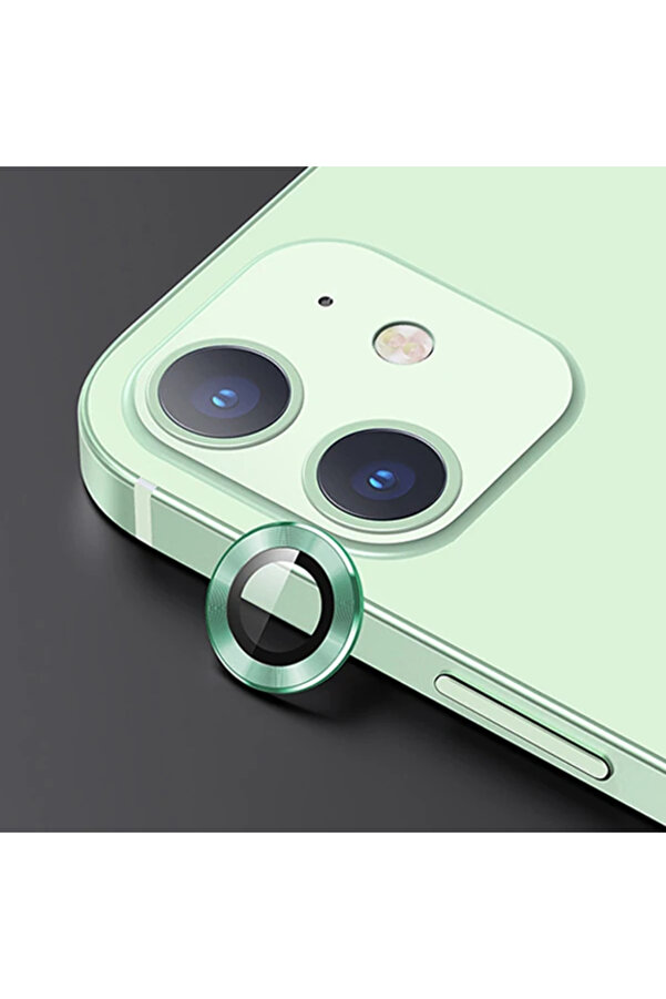 Usams İphone 12 - 12 Mi̇ni̇ 3D Metal Çerçeveli̇ Kamera Lens Koruyucu-(5775) - Gms4089-5142