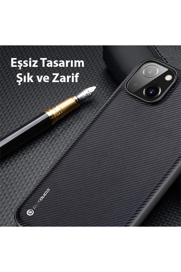 Dux Duci̇s Fi̇no Seri̇si̇ İphone 14 6.1 İnç Kılıf Premi̇um Dokuma Si̇li̇kon Kılıf-(577 - Gms9667-8495