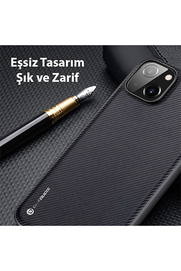 Dux Duci̇s Fi̇no Seri̇si̇ İphone 14 Plus 6.7 İnç Kılıf Premi̇um Dokuma Si̇li̇kon Kı - Dropx3072-3875