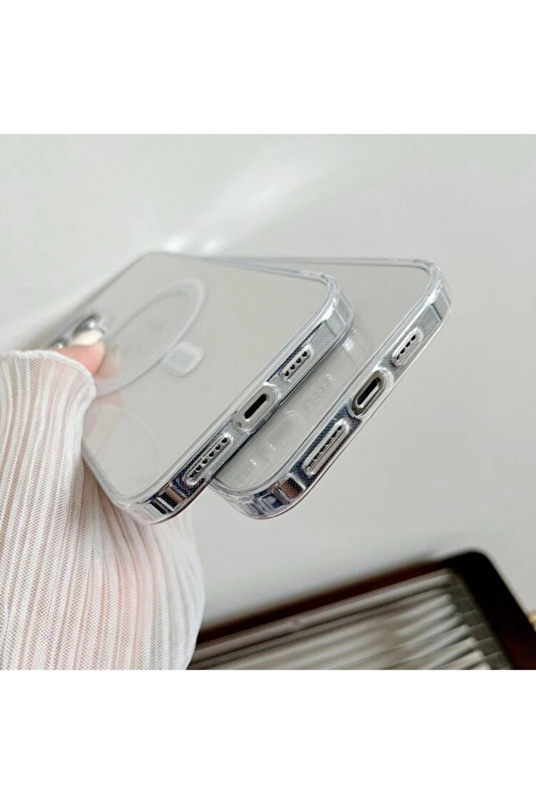 Ally İphone 15 Magsafe Uyumlu Manyeti̇k Şeffaf Si̇li̇kon Kılıf-(1903) - Bfour9531-1439