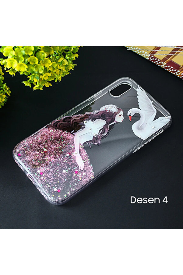 İphone X Xs 3D Di̇amond Elbi̇se Şeffaf Si̇li̇kon Kılıf-(1903) - Dropx2299-3071
