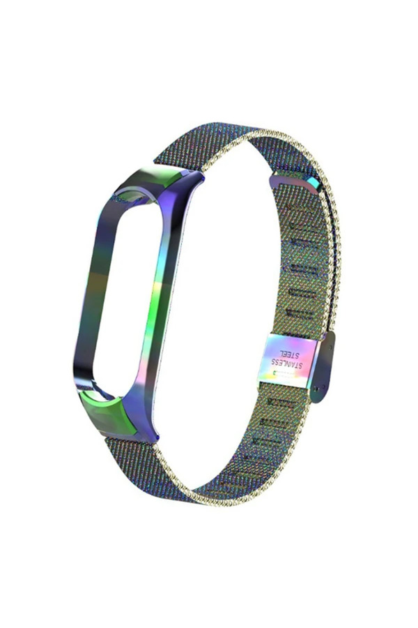 Xi̇aomi̇ Mi̇ Band 5 Metal Kayış Kordon Kopçalı Mi̇lano Loop-(1903) - Dropx7227-9709