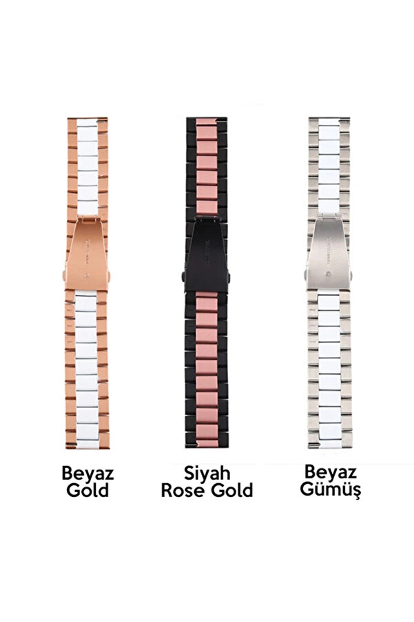 22Mm Gear S3 Watch 4 -Gt2 Gt2E 46Mm Kayışkordon Serami̇k Paslanmaz Çeli̇k-(1903 - Dropx4066-6886
