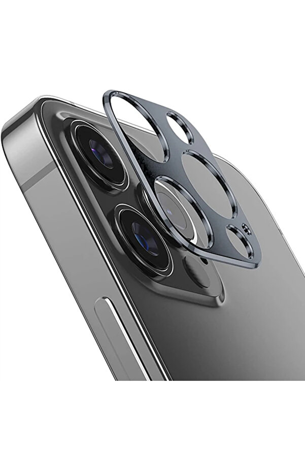 İphone 12 Pro Max 3D Metal Kamera Koruyucu Metal Lens-(1903) - Dropx2925-2749